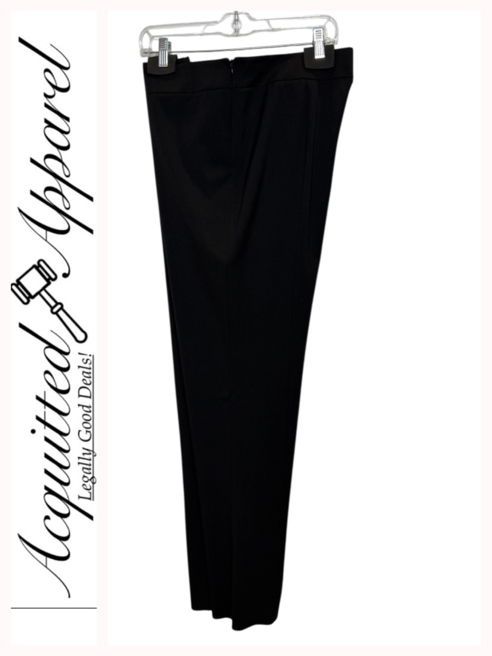 Giorgio Armani Made in Italy Black Wool Formal Dress Pants Classic Fit Raw Hem